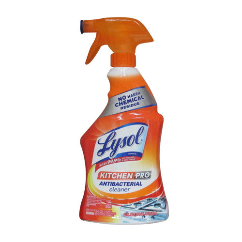 Lysol Antibacterial Kitchen Cleaner Liquid Trigger Spray - 22 Oz, 12 Pack